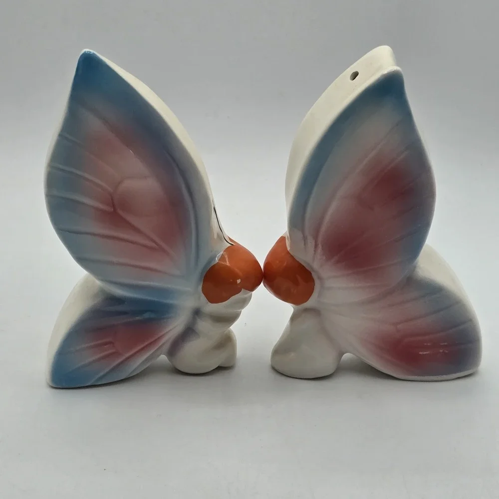 Vintage Fairy Pixie Butterfly Salt And Pepper Shakers Made In Japan